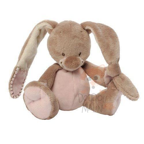  les rigolos peluche lapin rose marron beige 